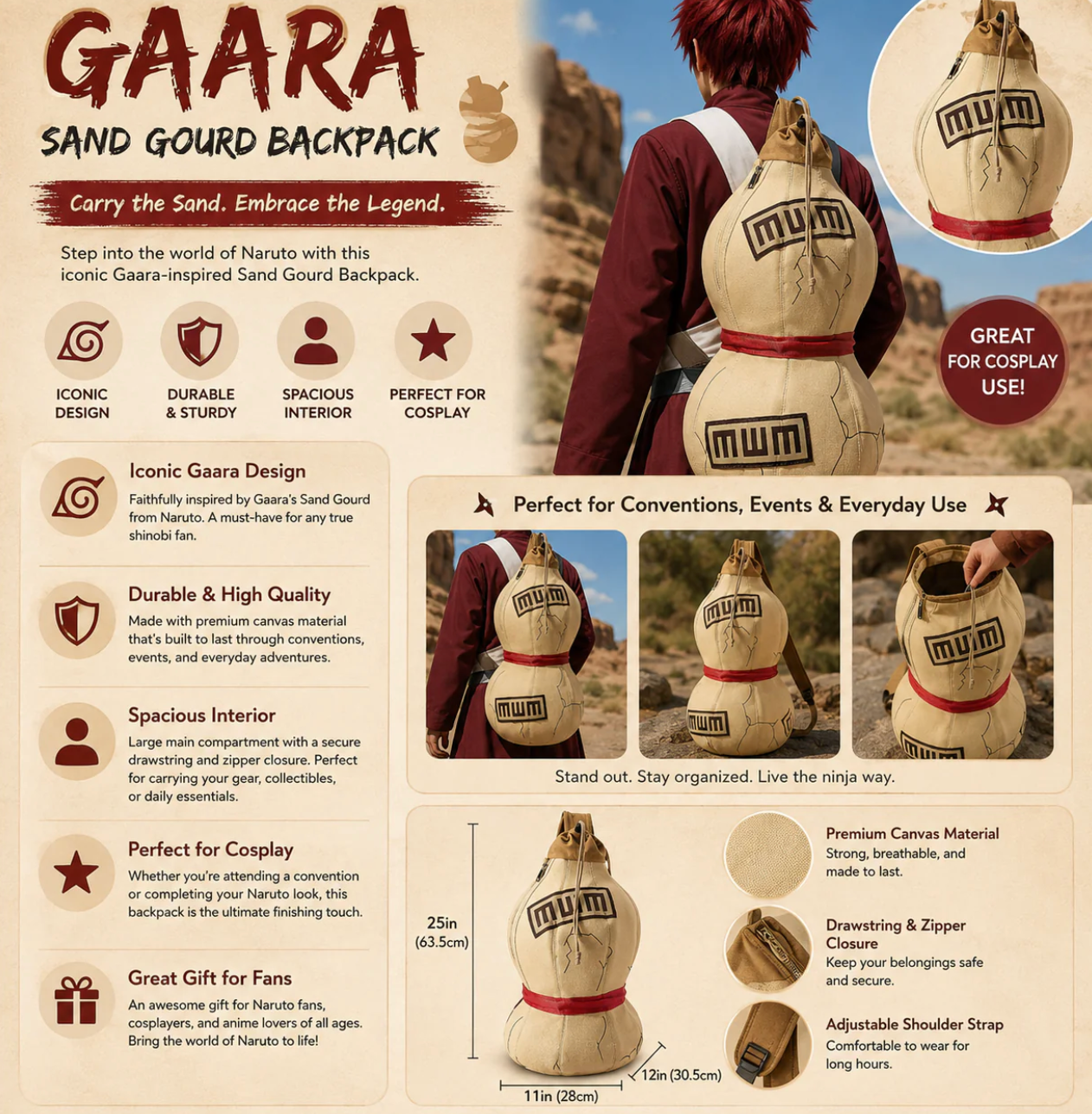 Gaara Sand Gourd Backpack